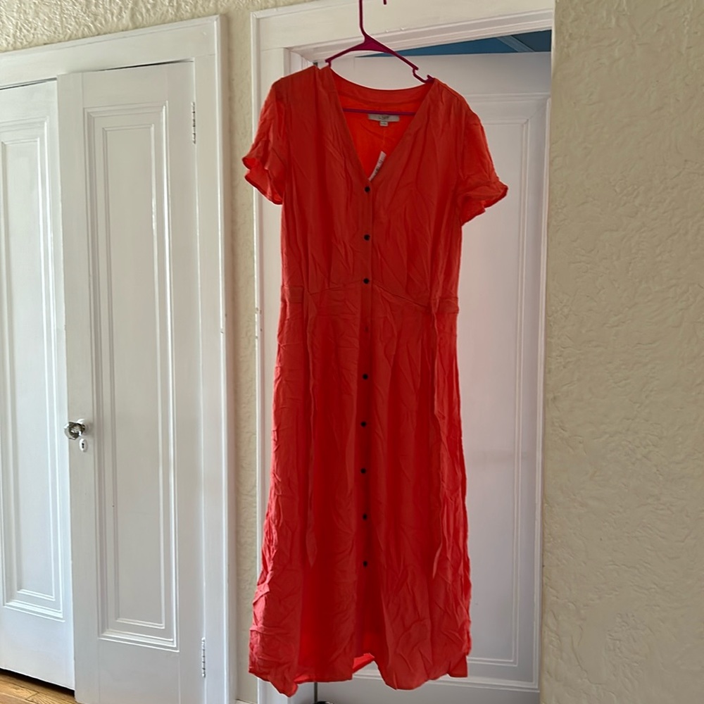 Loft maxi button down dress